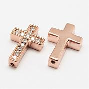 Латунные микро проложить класса AAA кубического циркония бусы KK-P055-14RG-NR