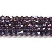 Прозрачные стеклянные бусины гальваническим пряди GLAA-F029-3mm-A04