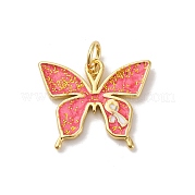 Подвески из латуни с эмалью и блестками KK-Q098-39G-B