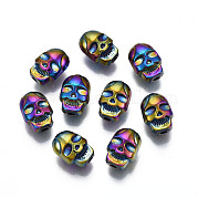 Rack Plating Rainbow Color Alloy Beads PALLOY-S180-346