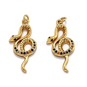 Латунные микропаве прозрачные подвески с фианитом ZIRC-O039-10G
