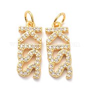Латунные микропаве прозрачные подвески с фианитом ZIRC-L091-074G