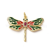 Латунь микропаве фианиты с подвесками из эмали KK-Q098-12G