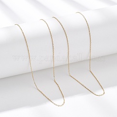 Collares de cadena de cable de acero inoxidable 304 de 1 mm, real 14k chapado en oro, 17.20 pulgada (43.7 cm)