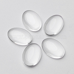 Cabochons en verre transparent, ovale, clair, 25x18mm, 5.4 mm (extrêmes: 4.9~5.9 mm) d'épaisseur