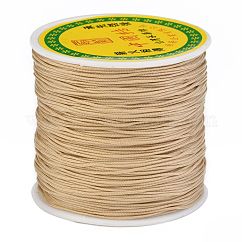 Fil de nylon tressé, Cordon à nouer chinois pour la création de bijoux en perles et macramé., burlywood, 0.8mm, environ 100 yards / rouleau