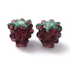 Abalorios de colores vario hechos a mano, violado, rojo violeta pálido, 14x12mm, agujero: 1.5 mm