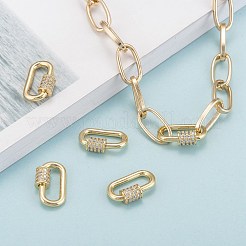 Charms in ottone con micro pavé di zirconi e moschettone a vite&nbsp;X-ZIRC-G160-22G