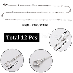 12 Stück Halsketten-Set mit Satellitenkette aus 304 Edelstahl&nbsp;NJEW-SC0001-14A