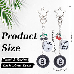 4 шт. 2 стиля подвесные украшения из пластика и эмали сплава&nbsp;HJEW-ME00024