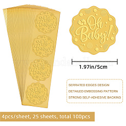 Adesivi in plastica autoadesivi in lamina d'oro goffrata&nbsp;DIY-WH0211-289