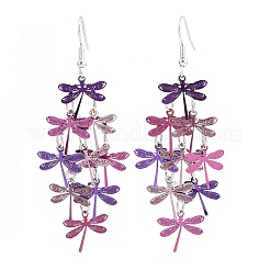 Pendientes colgantes de libélula de acero inoxidable 430&nbsp;EJEW-A137-04P-05