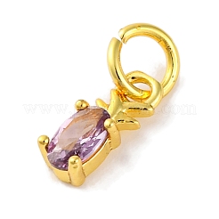 Micro Pave Bijoux de zircone cubique en laiton de placage en râtelier&nbsp;KK-F881-03G-08