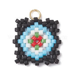 Подвески из стеклянных бусин ручной работы в форме решетки на окна&nbsp;PALLOY-MZ00929