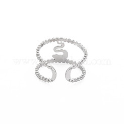 Не тускнеющее кольцо-манжета из нержавеющей стали 304 в форме змеи широкое открытое для женщин&nbsp;RJEW-S405-239P