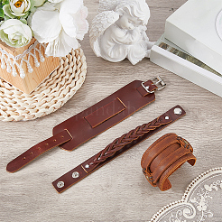 3 pulsera de piel de vaca de 3 estilos&nbsp;BJEW-CL0001-39B