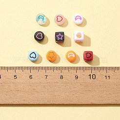 511шт 10 стиля прозрачные и непрозрачные разноцветные акриловые бусины&nbsp;MACR-FS0001-34