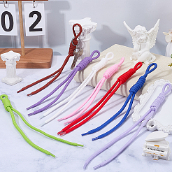 12 pendentif décoratif en corde de nylon bicolore&nbsp;HJEW-CP0001-47A
