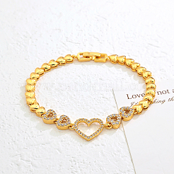 Элегантные латунные браслеты с микропаве из прозрачных кубических цирконий для женщин&nbsp;QS0247