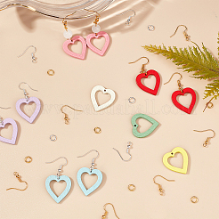 Kits de boucles d'oreilles pendantes en forme de cœur à faire soi-même (24 paire)&nbsp;DIY-FH0002-17