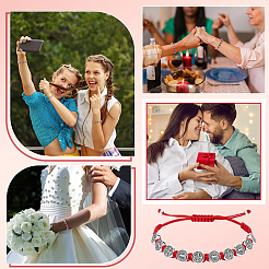 24 шт. браслет из сплава овальной формы с бусинами Святого Бенедикта и крестом&nbsp;BJEW-GO0001-23