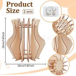 Деревянная головоломка ваза для цветов фигурки&nbsp;DIY-WH0308-567