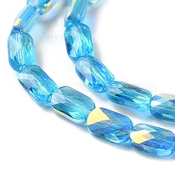 Transparentes perles de verre de galvanoplastie brins&nbsp;GLAA-Q099-G01-03