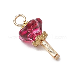 Гальванизированные стеклянные бусины с колпачками из сплава&nbsp;PALLOY-JF03614-02