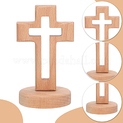 Statuette di croce in legno ornamenti&nbsp;DJEW-WH0016-75