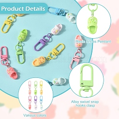 12 шт. подвесные украшения в виде обуви из двухцветной смолы&nbsp;HJEW-YW00238