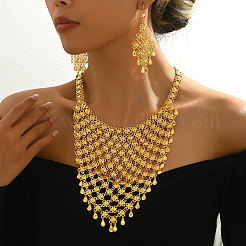 Набор из ожерелья и серег из сплава с геометрическим узором для невесты&nbsp;OF5309