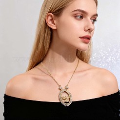 Женские ожерелья с подвеской в виде птицы из латунных прозрачных кубических цирконий с микропаве&nbsp;FS-WGDFF37-02