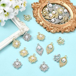 30 stücke 6 stile legierung strass anhänger&nbsp;FIND-YW0011-97