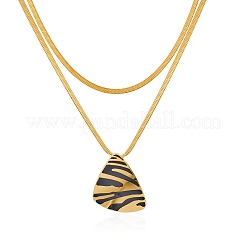 2шт. Треугольное ожерелье с леопардовым принтом из нержавеющей стали 304&nbsp;FS-WGB4C4F-01