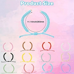 12 bracelet en cordon de polyester ciré pour la fabrication&nbsp;AJEW-CJ00021