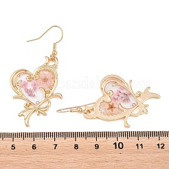 Ohrringe aus Legierung und getrockneten Blumen&nbsp;AL-Z001-01G-01