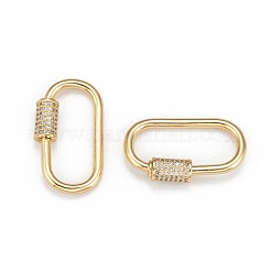 Messing Micro Pave Zirkonia Schraube Karabiner Schloss Charms&nbsp;X-ZIRC-G160-21G