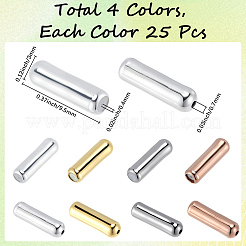 100 Stück Messing-Stiftendkappen in 4 Farben&nbsp;FIND-SC0021-12