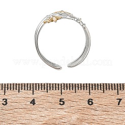 Bagues ouvertes manchette en acier inoxydable 304 serties de micro-pavés de zirconiums cubiques pour femmes&nbsp;CU-CBAD24F-01GP