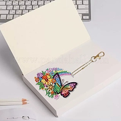 5 pièces papillon bricolage diamant peinture pendentifs porte-clés kits&nbsp;PW-WG57054-01
