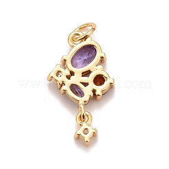Латунные разноцветные подвески из кубического циркония&nbsp;KK-M229-55G