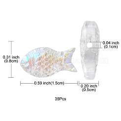 35 шт. Прозрачные стеклянные бусины&nbsp;GLAA-YW0001-69A