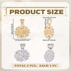 2 шт. подвески из нержавеющей стали 304 двух цветов&nbsp;STAS-LP0004-32