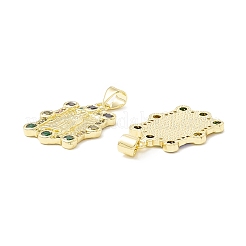 Porte micro ouvrent pendentifs zircone cubique en laiton de placage&nbsp;LS-KK-E278-07G