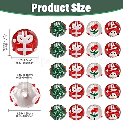 Рождественские прозрачные стеклянные эмалевые бусины&nbsp;GLAA-YW0005-06A-01