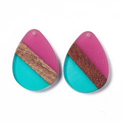 Подвески из прозрачной смолы и ореха&nbsp;RESI-M027-04G