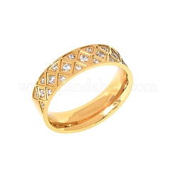 Кольца из нержавеющей стали 304 с прозрачными фианитами&nbsp;FS-WG2FC1C-18