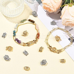 4 шт. 4-х стилевые латунные застежки-коробочки&nbsp;KK-YW0004-49