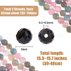 2 Strang natürliche Turmalinperlenstränge&nbsp;G-HY0001-34