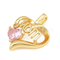 Ciondoli per la festa della mamma in ottone con pavé di zirconi rosa&nbsp;CU-CBAFB7D-06G-02